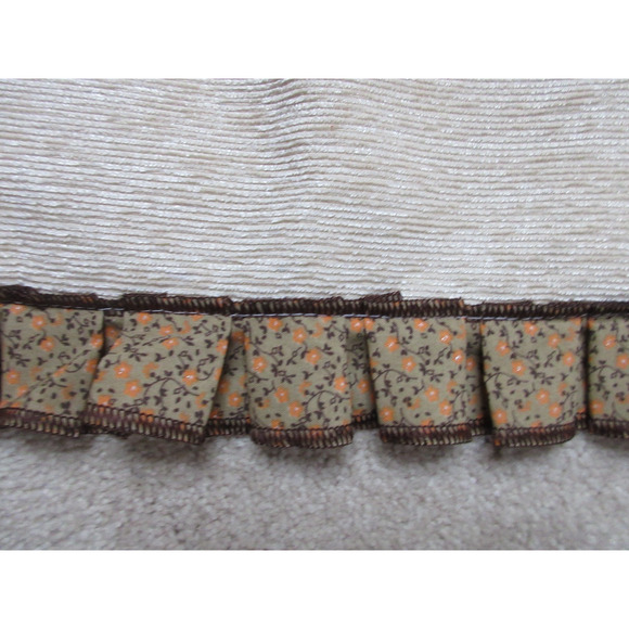 4PC MCM BATHROOM BATH RUG TOILET Seat & LID COVER Calico Ruffle Felt Flowers - Picture 7 of 11